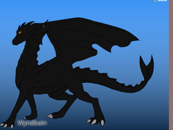 Size: 603x453 | Tagged: safe, artist:wyndbain, oc, oc only, oc:lindorm, dragon, blue background, do not steal, dragon oc, gradient background, male, non-pony oc, original character do not steal, solo