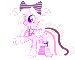 Size: 2500x2000 | Tagged: safe, artist:memengla, oc, oc only, oc:memengla, oc:pink butterfly, pegasus, pony, 2024 community collab, derpibooru community collaboration, clothes, high res, simple background, socks, solo, striped socks, transparent background, wings