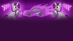 Size: 900x512 | Tagged: safe, artist:thread8, oc, pony, unicorn, car, fire, racing, rolling sky, steering wheel, supercar