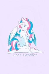 Size: 1365x2048 | Tagged: safe, artist:mscolorsplash, star catcher, pegasus, anthro, plantigrade anthro, g3, breasts, cleavage, clothes, female, mare, nightgown, sitting, solo, turned head
