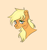 Size: 1880x1999 | Tagged: safe, artist:delicious, applejack, earth pony, pony, g4, bust, female, hatless, looking at you, mare, missing accessory, orange background, simple background, solo