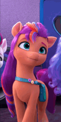 Size: 542x1080 | Tagged: safe, screencap, izzy moonbow, sunny starscout, zipp storm, earth pony, pegasus, pony, unicorn, g5, my little pony: make your mark, my little pony: make your mark chapter 6, the isle of scaly, spoiler:g5, spoiler:my little pony: make your mark, spoiler:my little pony: make your mark chapter 6, spoiler:mymc06e01, animated, blinking, cute, ear flick, eye flutter, female, fluttershy's cutie mark, i watch it for the ears, isle of scaly, mane stripe sunny, mare, marestream, no sound, pins, rainbow dash's cutie mark, satchel, smiling, solo focus, standing, sunnybetes, the isle of scaly (location), trio, twilight sparkle's cutie mark, webm
