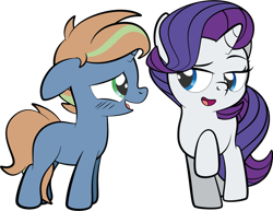 Size: 1920x1484 | Tagged: safe, artist:alexdti, rarity, oc, oc:brainstorm (alexdti), pony, g4, blushing, colt, female, filly, filly rarity, foal, male, simple background, transparent background, younger