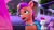 Size: 2388x1347 | Tagged: safe, screencap, blaize skysong, pipp petals, sunny starscout, zipp storm, dragon, earth pony, pegasus, pony, unicorn, g5, my little pony: make your mark, my little pony: make your mark chapter 6, the isle of scaly, spoiler:g5, bag, female, intimidating, isle of scaly, looking up, mare, marestream, offscreen character, saddle bag, scared