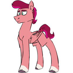 Size: 900x900 | Tagged: safe, artist:fuckomcfuck, oc, oc only, oc:beetroot cloverleaf, pegasus, pony, next generation, offspring, parent:sprout cloverleaf, parent:zipp storm, parents:cloverstorm, simple background, solo, transparent background