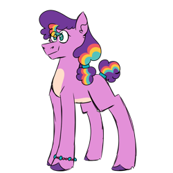 Size: 900x900 | Tagged: safe, artist:fuckomcfuck, oc, oc only, oc:stellar starscout, earth pony, pony, bracelet, jewelry, magical lesbian spawn, offspring, parent:izzy moonbow, parent:sunny starscout, parents:moonscout, simple background, solo, transparent background