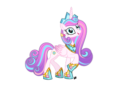 Size: 2360x1640 | Tagged: safe, artist:reececup11, gameloft, princess flurry heart, alicorn, pony, g4, alicorn princess, colored wings, concave belly, crown, crystal, faic, female, folded wings, gradient wings, hoof shoes, horn, jewelry, long mane, mobile game, older, older flurry heart, peytral, princess shoes, regalia, royalty, signature, simple background, slender, solo, thin, transparent background, walking, wings