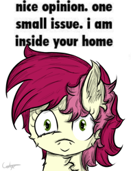 Size: 540x708 | Tagged: safe, artist:gotyx96, roseluck, earth pony, pony, g4, adoracreepy, chest fluff, creepy, cute, ear fluff, female, looking at you, mare, meme, simple background, solo, staring at you, staring into your soul, white background