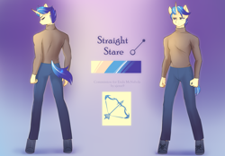 Size: 3984x2780 | Tagged: safe, artist:xjenn9, oc, oc:straight stare, anthro, commissioner:endbringer99, high res, reference sheet