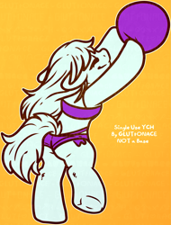 Size: 1507x1980 | Tagged: safe, artist:sexygoatgod, oc, oc only, pony, semi-anthro, arm hooves, booty shorts, clothes, commission, frog (hoof), playing, short shirt, shorts, simple background, solo, sports, underhoof, volleyball, wip, ych sketch, your character here