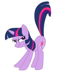 Size: 1900x2225 | Tagged: safe, artist:gmaplay, twilight sparkle, pony, unicorn, g4, angry, ass up, female, mare, simple background, solo, transparent background, twilight sparkle is not amused, unamused, unicorn twilight