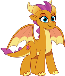 Size: 999x1161 | Tagged: safe, artist:prixy05, smolder, dragon, g4, g5, my little pony: tell your tale, dragoness, female, g4 to g5, generation leap, simple background, smiling, solo, spread wings, transparent background, vector, wings