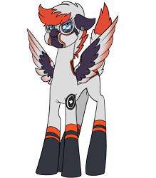 Size: 1893x2160 | Tagged: safe, artist:brainiac, oc, oc only, oc:bishop, pegasus, pony, clothes, female, flight suit, latex, mare, simple background, solo, stretchy, transparent background