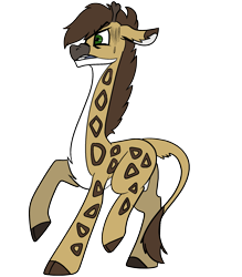 Size: 1893x2160 | Tagged: safe, artist:brainiac, oc, oc only, oc:nighteyes, bull, giraffe, male, simple background, solo, transparent background