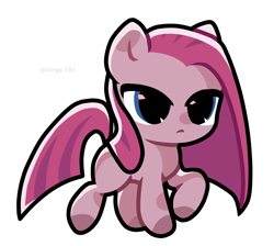 Size: 2000x1792 | Tagged: safe, artist:psimya, pinkie pie, earth pony, pony, g4, chibi, cute, female, pinkamena diane pie, simple background, solo, when she doesn't smile, white background