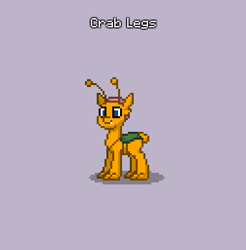 Size: 379x385 | Tagged: safe, oc, oc only, oc:crab legs, crab, crab pony, earth pony, hybrid, pony, pony town, hybrid oc, meme, offspring, parent:crab nasty, parent:posey, simple background