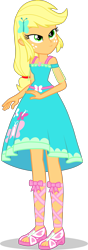 Size: 1477x4182 | Tagged: safe, artist:dustinwatsongkx, applejack, equestria girls, g4, clothes swap, feet, female, fluttershy boho dress, simple background, solo, transparent background