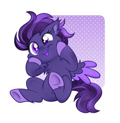 Size: 2169x2223 | Tagged: safe, alternate version, artist:macchiiatoo, oc, oc only, oc:shadow galaxy, pegasus, pony, :p, adorable face, chest fluff, commission, cute, ear fluff, ethereal mane, female, fluffy, glowing, glowing tongue, high res, hooves, mare, pegasus oc, simple background, solo, starry mane, starry tail, tail, tongue out, white background, wings