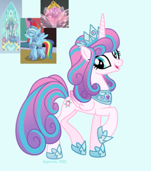 Size: 1911x2166 | Tagged: safe, artist:equmoria, princess flurry heart, rainbow dash, alicorn, pony, g4, armor, base used, concave belly, crown, crystal guard armor, design, female, hoof shoes, jewelry, mare, older, older flurry heart, peytral, princess shoes, regalia, slender, thin