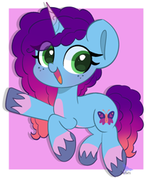 Size: 1743x2061 | Tagged: safe, artist:starbatto, misty brightdawn, pony, unicorn, g5, female, mare, open mouth, open smile, rebirth misty, smiling, solo