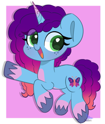 Size: 1743x2061 | Tagged: safe, artist:starbatto, misty brightdawn, pony, unicorn, g5, cute, female, mare, mistybetes, open mouth, open smile, rebirth misty, smiling, solo