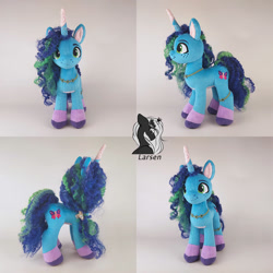 Size: 1000x1000 | Tagged: safe, artist:larsen toys, misty brightdawn, original species, plush pony, unicorn, g5, auction, auction open, clothes, female, mare, photo, plushie, scarf, solo
