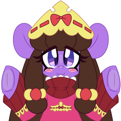 Size: 2000x2000 | Tagged: safe, artist:ladylullabystar, oc, oc:plushie, earth pony, pony, clothes, crown, female, jewelry, mare, regalia, simple background, solo, sweater, transparent background