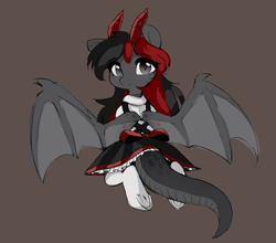 Size: 3942x3472 | Tagged: safe, artist:arjinmoon, oc, oc only, oc:burning shadow, dragon, pony, clothes, cute, high res, maid, solo, stockings, thigh highs