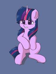 Size: 1397x1868 | Tagged: safe, artist:hcl, twilight sparkle, pony, unicorn, g4, simple background, sitting, solo, unicorn twilight