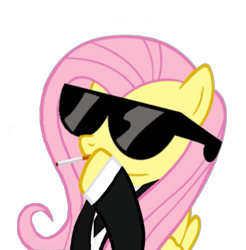 Size: 817x831 | Tagged: safe, artist:burn?, fluttershy, g4, cigarette, female, mare, simple background, smoking, solo, sunglasses, transparent background