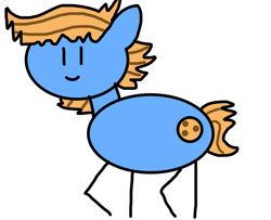 Size: 2243x1819 | Tagged: safe, artist:cookieballrun, oc, oc only, oc:blue cookie, earth pony, pony, 1000 hours in ms paint, drawing, earth pony oc, male, newbie artist training grounds, photo, simple background, solo, stallion, stick pony, white background