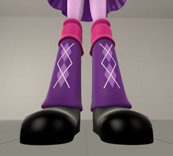 Size: 827x745 | Tagged: safe, artist:loicsuplymedias, twilight sparkle, human, equestria girls, g4, 3d, clothes, feet, female, leg warmers, shoes, skirt, solo