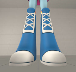 Size: 827x784 | Tagged: safe, artist:loicsuplymedias, rainbow dash, equestria girls, g4, 3d, boots, clothes, feet, shoes, skirt, socks, solo