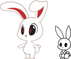 Size: 806x670 | Tagged: safe, artist:tarkan809, derpibooru exclusive, angel bunny, g4, chikn nuggit, duo, iscream, show accurate, simple background, style comparison, style emulation, transparent background