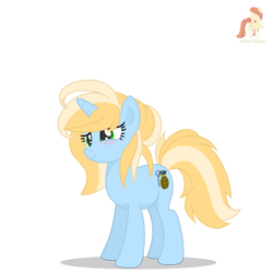 Size: 3000x3000 | Tagged: safe, artist:r4hucksake, oc, oc only, oc:vibe check, pony, unicorn, blushing, female, high res, mare, simple background, solo, transparent background