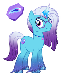 Size: 1354x1650 | Tagged: safe, artist:mfmcares, comet (g5), auroricorn, pony, g4, g5, g5 to g4, generation leap, glasses, male, simple background, solo, stallion, transparent background