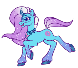 Size: 4568x4000 | Tagged: safe, artist:wtfponytime, comet (g5), auroricorn, pony, g2, g5, g5 to g2, generation leap, glasses, horn, horn jewelry, jewelry, necklace, prancing, simple background, smiling, solo, spakrly tail, sparkly, sparkly hooves, sparkly mane, transparent background, unshorn fetlocks, walking