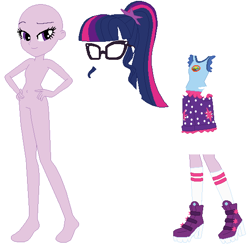 Size: 544x544 | Tagged: safe, artist:lordsfrederick778, artist:selenaede, sci-twi, twilight sparkle, equestria girls, g4, my little pony equestria girls: legend of everfree, alternate design, base used, simple background, white background