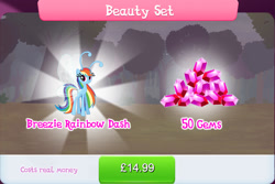 Size: 1274x852 | Tagged: safe, gameloft, rainbow dash, breezie, my little pony: magic princess, official, antennae, breeziefied, bundle, costs real money, english, female, gem, mobile game, numbers, rainbow breez, sale, solo, species swap, text, wings