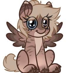 Size: 537x541 | Tagged: safe, artist:mxiiisy, oc, oc only, oc:amoo, cloven hooves, emote, female, heterochromia, mare, simple background, sit, sitting, solo, spread wings, transparent background, wings