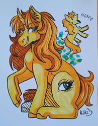 Size: 1800x2311 | Tagged: safe, artist:monnarcha, oc, oc:ayza, pony, unicorn, series:my little honses, female, mare, solo, traditional art