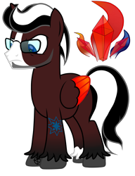 Size: 3284x4274 | Tagged: safe, artist:naoto yazarän, oc, oc only, oc:crystal yazarän, alicorn, pony, beard, cutie mark, facial hair, glasses, horn, male, pentagram, reference sheet, simple background, solo, tattoo, transparent background, wings