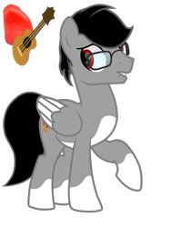 Size: 1398x1852 | Tagged: safe, artist:naoto yazarän, oc, oc only, pegasus, pony, glasses, male, parent:crystal yazarän, parent:octavia melody, red eyes, reference sheet, simple background, solo, transparent background, wings