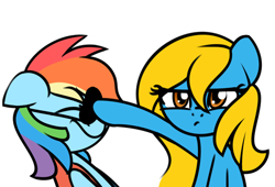 Size: 500x340 | Tagged: safe, artist:furrgroup, rainbow dash, oc, oc:internet explorer, pony, ask internet explorer, g4, browser ponies, eyepatch, internet explorer, pirate dash, simple background, white background