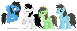 Size: 8803x3638 | Tagged: safe, artist:creedyboy124, oc, oc only, oc:olivia lee, oc:sarah lee, oc:seong lee, oc:shane park, pegasus, pony, g4, family, female, group, looking at you, male, mare, one eye closed, simple background, stallion, transparent background, wink, winking at you