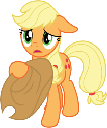 Size: 3000x3571 | Tagged: safe, artist:cloudy glow, applejack, earth pony, pony, g4, the summer sun setback, .ai available, applejack's hat, cowboy hat, female, floppy ears, hat, hat off, high res, mare, simple background, solo, transparent background, vector
