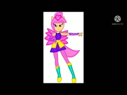 Size: 640x480 | Tagged: safe, oc, oc only, equestria girls, g4, base used, blurry, boots, crystal guardian, high heel boots, kinemaster, needs more jpeg, palindrome get, ponied up, shoes, simple background, solo