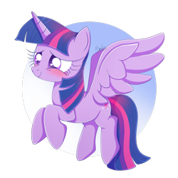 Size: 2000x2000 | Tagged: safe, artist:nnaly, twilight sparkle, alicorn, pony, g4, blushing, cute, female, flying, high res, horn, mare, signature, simple background, smiling, solo, spread wings, transparent background, twiabetes, twilight sparkle (alicorn), wings