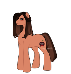 Size: 1457x1521 | Tagged: safe, artist:lesghostie, oc, oc only, oc:simon cinnamon pie, earth pony, pony, male, offspring, parent:cheese sandwich, parent:pinkie pie, parents:cheesepie, signature, simple background, solo, stallion, transparent background