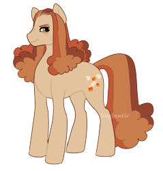 Size: 1457x1521 | Tagged: safe, artist:lesghostie, oc, oc only, oc:guadalupe poppy corn pie, earth pony, pony, female, freckles, mare, offspring, parent:cheese sandwich, parent:pinkie pie, parents:cheesepie, simple background, solo, transparent background